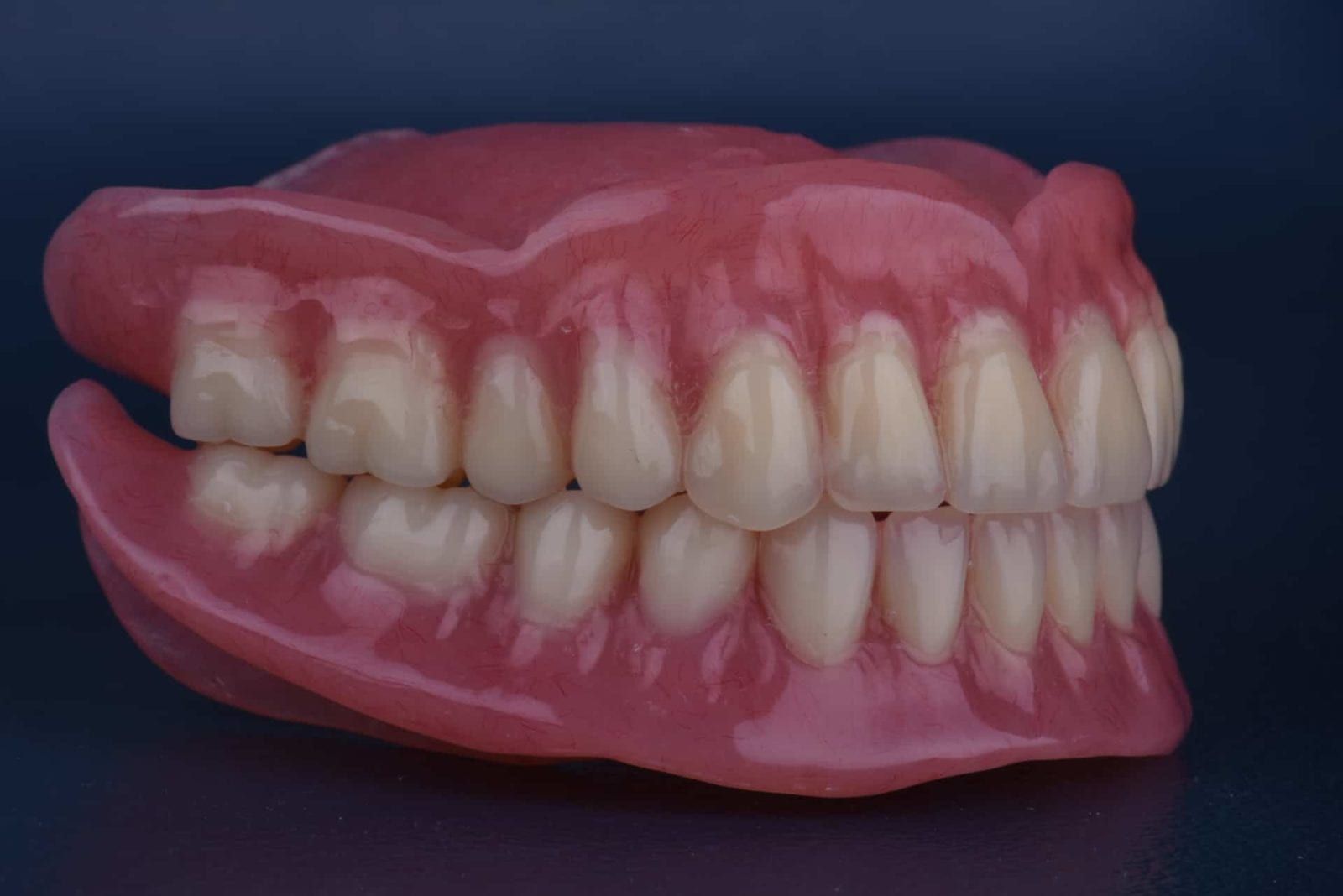 set of dentures on isolated background